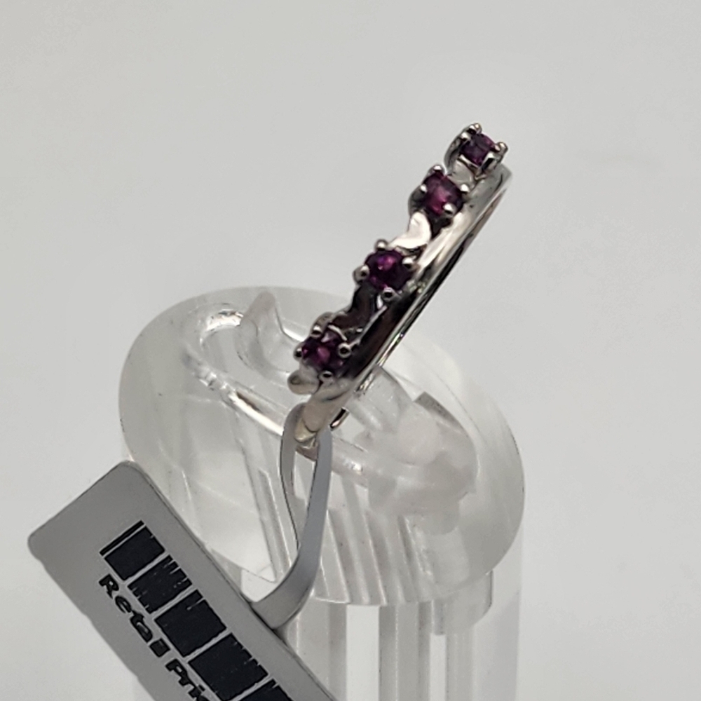 NWT Sterling Silver & Natural Purple Garnet Adjustable Ring - Picture 2 of 6